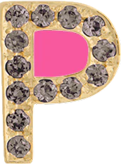 Yellow Gold, Brown Diamond Letter Bead - Image 16