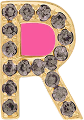 Yellow Gold, Brown Diamond Letter Bead - Image 18