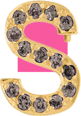 Yellow Gold, Brown Diamond Letter Bead - Image 19