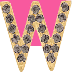 Yellow Gold, Brown Diamond Letter Bead - Image 23