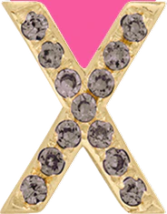 Yellow Gold, Brown Diamond Letter Bead - Image 24