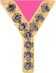 Yellow Gold, Brown Diamond Letter Bead - Image 25