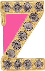 Yellow Gold, Brown Diamond Letter Bead - Image 26