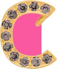 Yellow Gold, Brown Diamond Letter Bead - Image 3