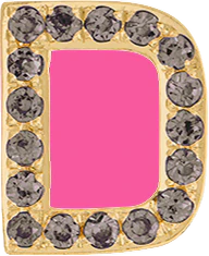 Yellow Gold, Brown Diamond Letter Bead - Image 4