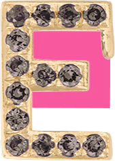 Yellow Gold, Brown Diamond Letter Bead - Image 5