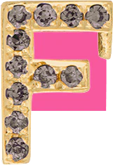 Yellow Gold, Brown Diamond Letter Bead - Image 6