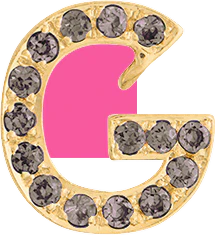 Yellow Gold, Brown Diamond Letter Bead - Image 7