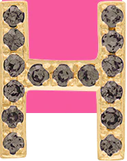 Yellow Gold, Brown Diamond Letter Bead - Image 8