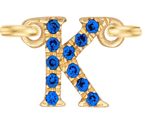 Yellow Gold, Blue Sapphire Letter - Image 13