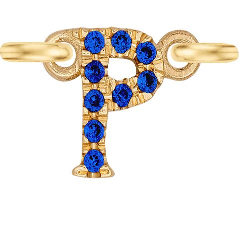 Yellow Gold, Blue Sapphire Letter - Image 18