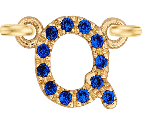 Yellow Gold, Blue Sapphire Letter - Image 19
