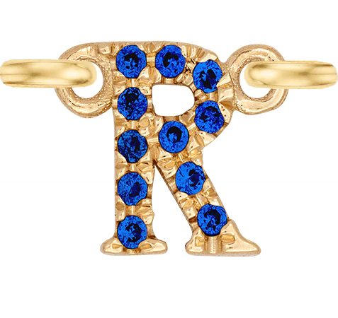 Yellow Gold, Blue Sapphire Letter - Image 20