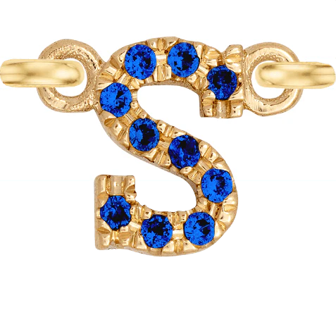 Yellow Gold, Blue Sapphire Letter - Image 21