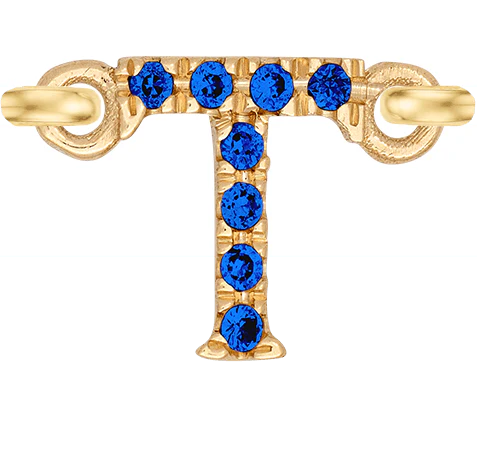 Yellow Gold, Blue Sapphire Letter - Image 22