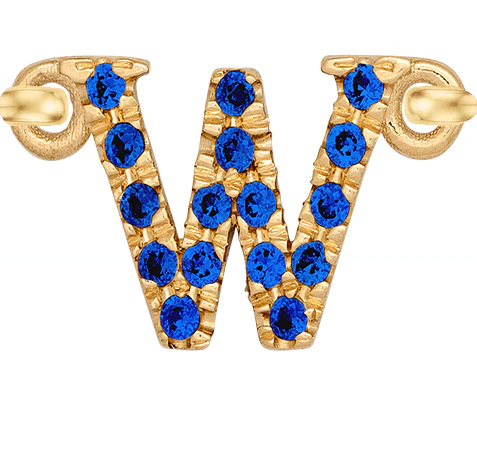 Yellow Gold, Blue Sapphire Letter - Image 25