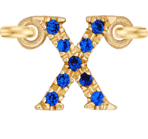 Yellow Gold, Blue Sapphire Letter - Image 26