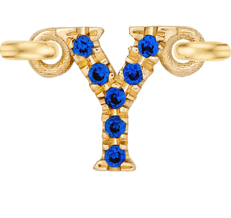 Yellow Gold, Blue Sapphire Letter - Image 27