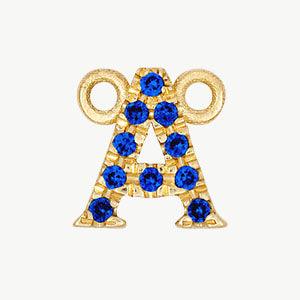 Yellow Gold, Blue Sapphire Letter - Image 29