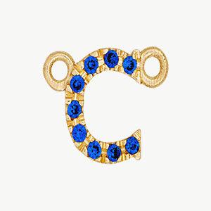 Yellow Gold, Blue Sapphire Letter - Image 31