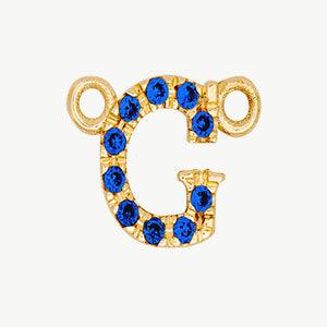 Yellow Gold, Blue Sapphire Letter - Image 35