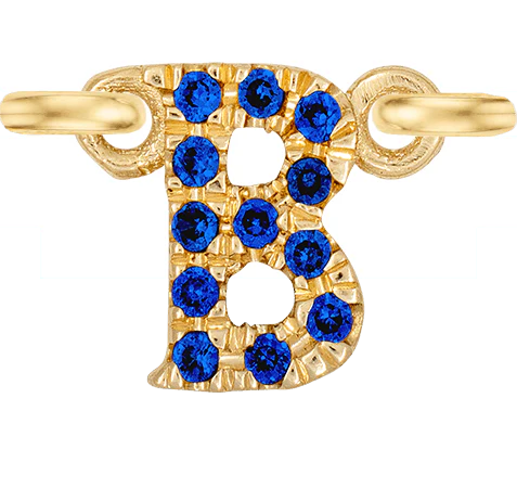 Yellow Gold, Blue Sapphire Letter - Image 4