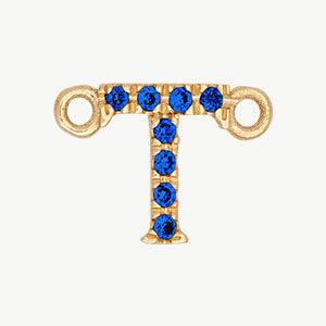 Yellow Gold, Blue Sapphire Letter - Image 48