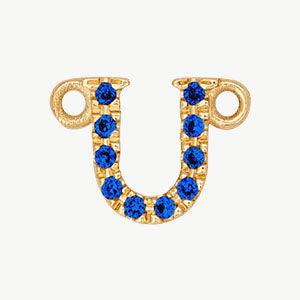 Yellow Gold, Blue Sapphire Letter - Image 49
