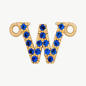 Yellow Gold, Blue Sapphire Letter - Image 51