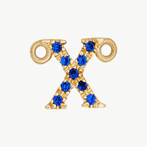 Yellow Gold, Blue Sapphire Letter - Image 52