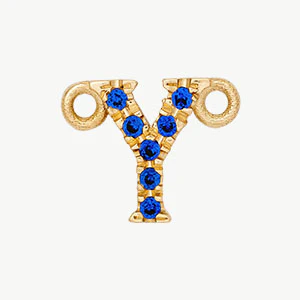 Yellow Gold, Blue Sapphire Letter - Image 53