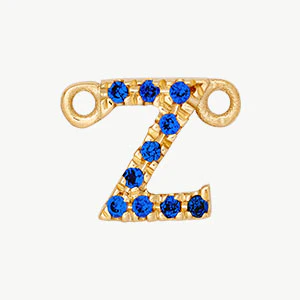 Yellow Gold, Blue Sapphire Letter - Image 54