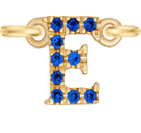 Yellow Gold, Blue Sapphire Letter - Image 7
