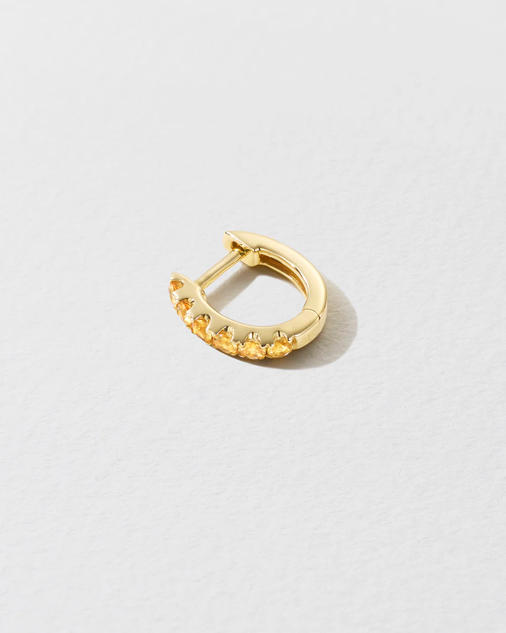 Yellow Sapphire Huggie Earring - Image 3